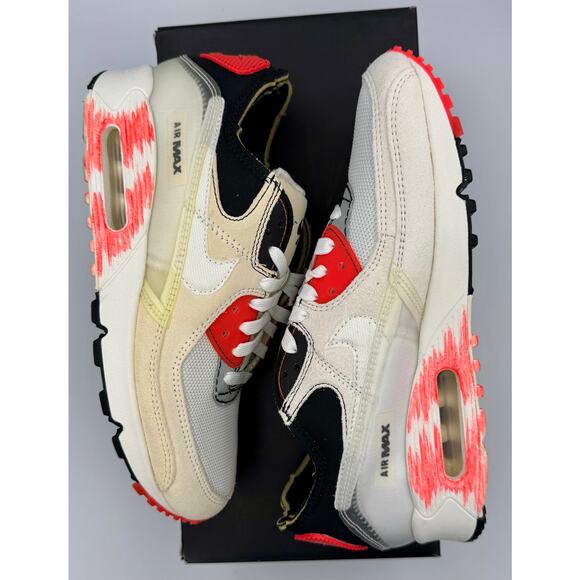 Nike Air Max 90 PRM Archetype White Crimson DC7856-100 Men's Size 9 # 421 - Picture 3 of 7